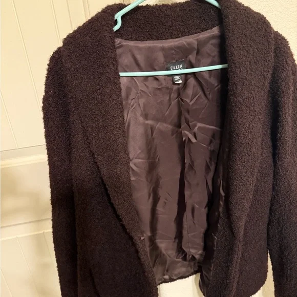 Eileen Fisher Dark Brown Teddy Jacket - Picture 4 of 10